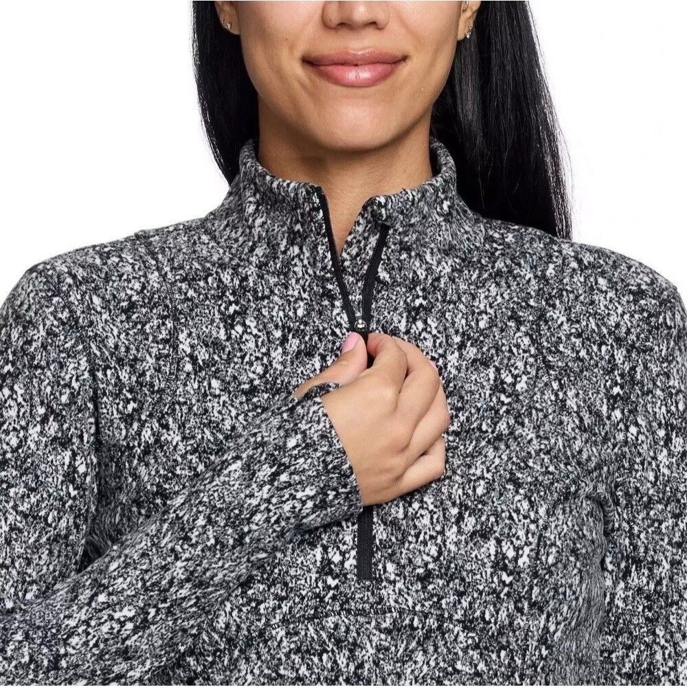 SPYDER Women's M Half Zip Stretch Fleece Mock Neck Active Top Zip Pocket NWT
